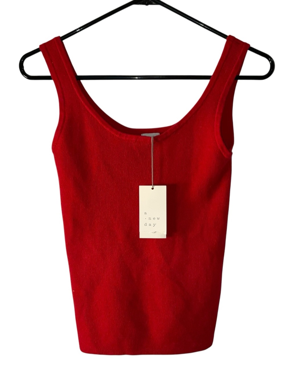 No Boundaries Red Ribbed Tank Top
